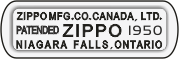 Zippo Canada - Bottom Stamp 1950-58